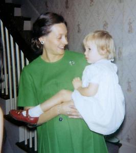 Mom and me just before my younger brother was born.